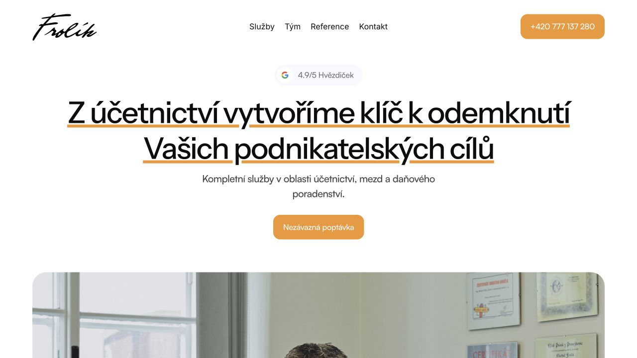 Desktopová podoba homepage Ekonomický servis